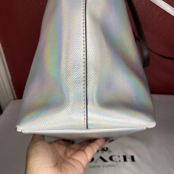 Coach Hologram Holographic Iridescent Leather Zip Tote - Picture 11 of 16